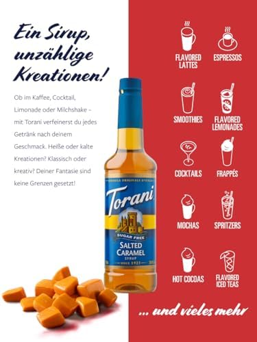 Torani Sugar Free Salted Caramel Syrup, 25.4 oz
