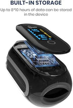 Rechargeable Pulse Oximeter Fingertip - Continuous Blood Oxygen Saturation Monitor, SpO2 and Pulse Rate Tracking, Finger O2 Pulse Oximeter, APP Report Features with Bluetooth, Custom Beep