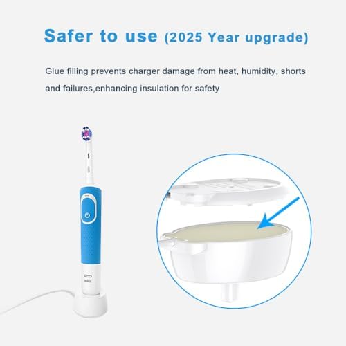 Oral B Electric Toothbrush Replacement Charger, Compatible with Most Oral B Braun Toothbrush Charger Base, Inductive Model 3757, Waterproof IPX7 Portable Travel