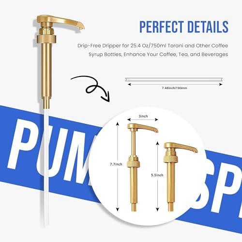Jimoco® Syrup Pump Dispenser + Torani® Sugar Free White Chocolate Syrup, 25.4 oz - Coffee Syrup Pump & Flavoring Bundle