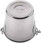 Lindy's 1-Quart Stainless Steel Bucket, Durable Seamless Bucket for Many Home Tasks, Carry Water or Milk, Fill with Food, Use as a Flower Pot, Cleaning Bucket, Table Centerpiece and Much More