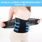 Back Brace for Men and Women Lower Back, Lumbar Support Belt Relieve Lower Back Pain with 8 Reinforce Bones,Scoliosis, Sciatica,Herniated Disc,Back Brace for Lifting at Work 04 Black-L
