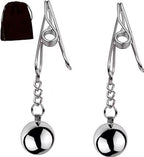 2024 Upgraded Silver Weight Metal Nipple Clamps for Men Women, Adjustable Nipple Clip Clamps Circular Stainless Steel Clamp, Non-Piercing Metal Stimulator Nipple Clips Adult Toys Sweater Yoga K8
