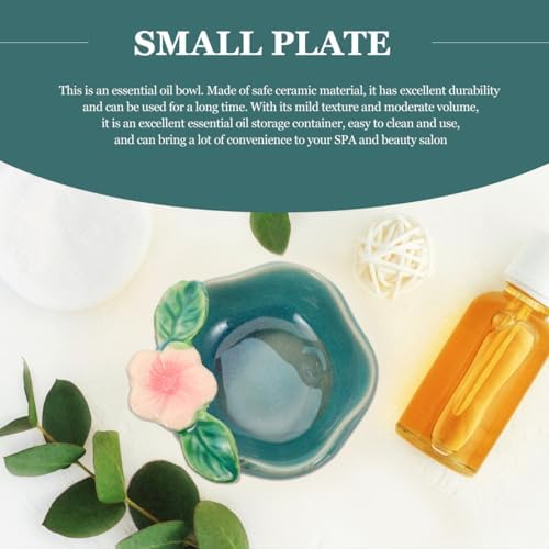 Healifty Ceramic Essential Oil Dish 3.54X2.95X1.37 Inch Spa Oil Bowl Aromatherapy Facial Mixing Bowl for Beauty Salon and Home Use