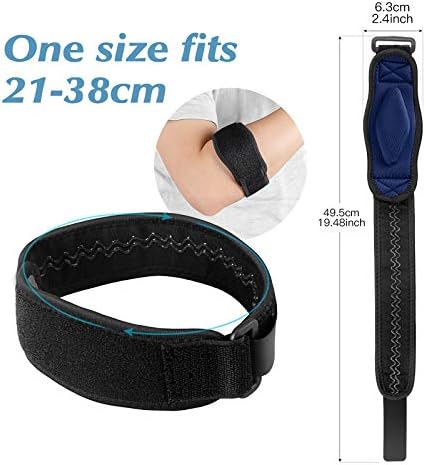 AGPTEK Elbow Brace for Tendonitis and Tennis Elbow 2 Pack, Tennis Golfers Elbow Support Arm Band Pain Relief Elbow Wrap Weightlifting Elbow Strap with Compression Pad for Men & Women