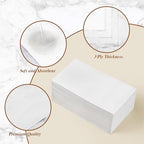 BESTVIP 400 Pack Disposable Paper Napkins, 3-Ply White Dinner Napkins for Guests, Bathroom Paper Hand Towels Soft and Absorbent, Perfect for Christmas, Kitchen, Dinner, Party, Wedding or Event