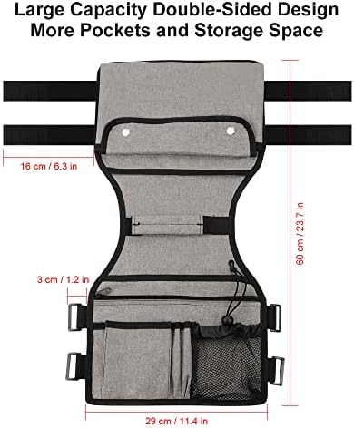 supregear Side Walker Bag, Walker Accessories Bag w/Cup Holder, Folding Walker Basket Waterproof Walker Organizer Caddy Pouch for Most Walker with Side Bar for Seniors, Elderly, Double Sided