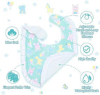 Littleforbig Silky Waterproof Babydoll Printed Adult Bib with Adjustable Hook-and-Loop Fastener Closure - Baby Parade Big Baby Ruffle Bib