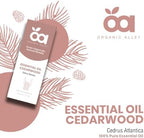 Cedarwood Essential Oil by Organic Alley | 100% Pure, Undiluted and Natural Cedrus Atlantica Oil | Use for Skin, Hair, Stress, Body Balance, Relaxation & Diffusers, (1 Fl Oz)