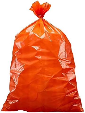Plasticplace 55-60 gallon Trash Bags │ 1.2 Mil │ Orange Heavy Duty Garbage Can Liners │ 38” x 58” (50 Count)