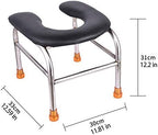 QWEASDF Bedside Commode, Portable Toilet, Durable Waterproof Shower Chair Suitable for Elderly/Weak/Pregnant Women 330 LBS Weight Capacity