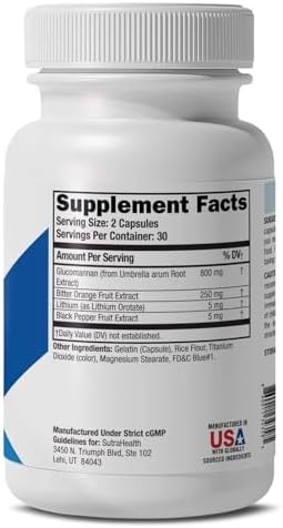 PhenAprin XR Caffeine-Free Appetite Suppressant for Weight Loss - Glucomannan Fiber Diet Pills for Food Noise and Cravings - Mood and Metabolic Support for Women and Men - 60 Capsules