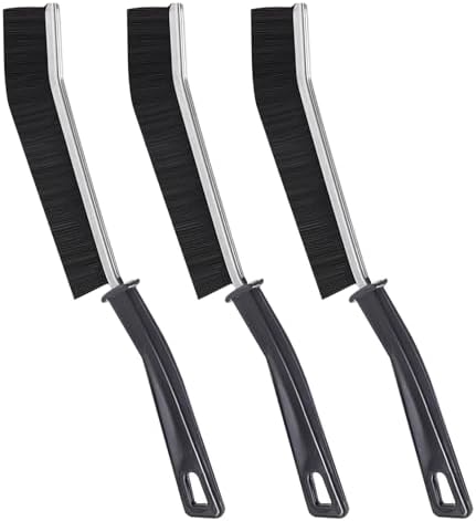 3 Pack Crevice Cleaning Brush with Handle,Hard Bristle Crevice Cleaning Tool,Baseboard Cleaner,Gap Cleaning Tools,Grout Scrub Brush, House Cleaning Supplie for Bathroom,Kitchen