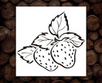 Reusable Strawberry Stencil Strawberries Drawing Strawberry Flower Fruit Garden Botanical Stencils (7x9, A)