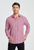 HISDERN Mens Casual Dress Shirts Plaid Button Down Shirt Long Sleeve Formal Business Gingham Shirt for Men