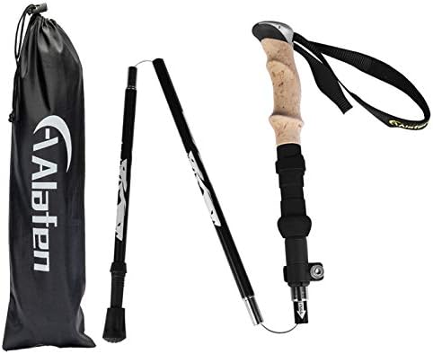 Lightweight Collapsible Trekking Pole - 7075 Aluminum Adjustable Walking Stick for Hiking & Travel, Foldable Quick-Lock Design, Single Pole for Adults & Seniors