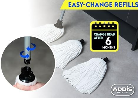 Addis Cotton Mop Refill, Graphite/Metallic,White