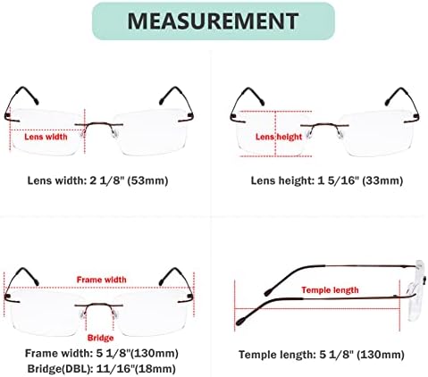 Eyekepper Frameless Reading Glasses for Men Reading - Rectangle Rimless Reading glasses (Brown,2.50)