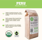Tiny Footprint Coffee - Peru, Medium Roast, USDA Organic Ground Coffee, Fair Trade Certified - 16 Ounce