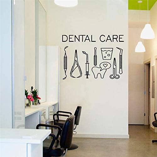 Dental Wall Sticker Dental Care Logo Removable Wall Sticker Smile Tool Dentist Dental Center Decorative Wall Sticker 68x57 cm