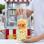 Dunzoom 500 Pcs 17 x 7 Inch Popcorn Bags Double Sided Printed Greaseproof Popcorn Treat Bags with Twist Ties Hot & Cold Safe Freezable PE Plastic for Carnival Events Party Favors Cellophane Wrap