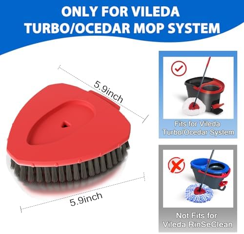 Upgraded Spin Mop Replacement Scrub Brush Heads Compatible with Ocedar EasyWring 1 Tank,Full Bristle Scrubber Replace Great for Kitchen, Bathroom, Pools,Deck Hard Floor Cleaning