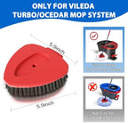 Upgraded Spin Mop Replacement Scrub Brush Heads Compatible with Ocedar EasyWring 1 Tank,Full Bristle Scrubber Replace Great for Kitchen, Bathroom, Pools,Deck Hard Floor Cleaning