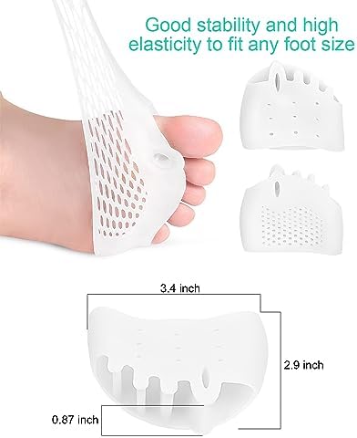 PGRODE 3 Pairs Metatarsal Pads Toe Spacers Separators for Bunion Correction, Soft and Breathable Foot Cushion Hammertoe Corrector for Women Men Feet Relief