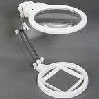 2.5X 130MM / 5X 25MM Foldable Magnifying Glass with 2 LED Lights Table Top Desk Lamp Lighted Reading Magnifier Magnifying Loupe Glass