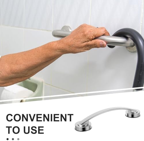 Zerodeko Suction Grab Bars for Shower 12 Inch Chrome Suction Shower Handles for Elderly Bathroom Safety Handrail Wall-Mounted Silver Grab Bar for Glass Doors