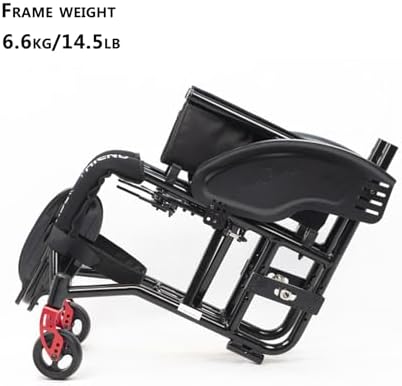 Lightweight Wheel Chair For Adults,Aluminum Alloy Wheelchair,Sports Folding Transport Wheelchair,Self-propelled Manual Wheelchairs,Mobility Aids For Adult,with Handbrakes,Quick Release Rear Wheels(Siz