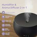 Essential Oil Diffuser, Small Ultrasonic Aromatherapy Diffuser with Auto-Off Function, Cool Mist Humidifier with 2 Modes, Fragrance Aroma Diffuser for Bedroom, Home Scent Diffuser 100ml (Black)