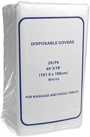 Beauty-Spa-Medical Disposable Massage Table Sheets, Non-Woven Bed Sheet, Massage table Cover for Esthetician Bed, Wax and Lash Table, Massage Bed, Medical Bed, Spa Bed Cover, 20 Sheet 40"X78" by RSL89