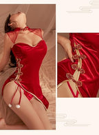 SINGUYUN Women Sexy Anime Cosplay Lingerie Chinese Cheongsam Dress High Split Bodycon Nightgown Qipao Babydoll Outfit