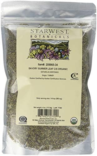Starwest Botanicals Organic Savory Leaf Cut & Sifted, 4 Ounces
