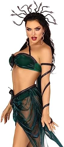 Leg Avenue womens 4 Pc Medusa Costume With Snake Headband