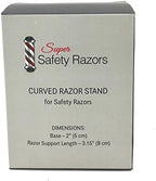 Curved Chrome Razor Stand – All-Metal Chrome-Plated Holder for Safety Razors with Handle Length 80 mm & Up – Sleek Finish & Sturdy Design