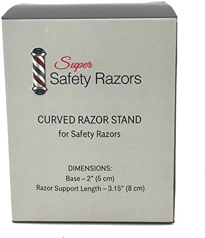 Curved Chrome Razor Stand – All-Metal Chrome-Plated Holder for Safety Razors with Handle Length 80 mm & Up – Sleek Finish & Sturdy Design