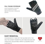 Inspired Comforts Wheelchair Gloves Fingerless Full Thumb with Anti-Slip Grip, Breathable & Reflective