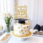 Congrats Bachelor 2026 Graduate Cake Topper, Congrats Bachelor Grad Decor, Class of 2026 Bachelor Degree Graduation Party Decorations Gold Glitter