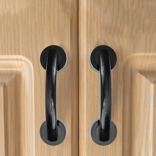 Housoutil No Drilling Shower Handle, 2PCS Powerful Suction Cup Bathroom Handles, Glass Door and Window Grab Bar for Bathroom Sliding Doors, Cabinets, Wardrobes