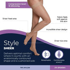 SIGVARIS Women's Sheer Fashion Thigh High Hose - 15-20mmHg Weight Compression - Sheer Non-Slip Hosiery for Comfortable Everyday Wear - Honey - B (Medium)