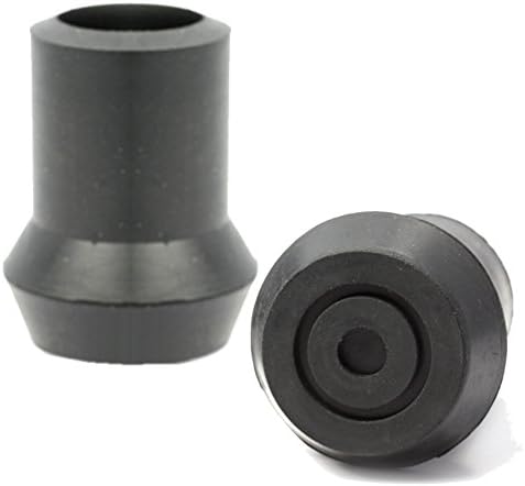 200 X Crutch Frame Ferrule Black Rubber Heavy Duty + Steel Insert 19Mm Id