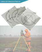 60PCS 40 * 40mm White Reflective Tape Survey Targets Reflective Adhesive Target Sheets for Total Stations Laser Target Sheet