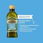Filippo Berio Cold Pressed Extra Virgin Olive Oil, Delicato, 16.9 Ounce rPET Bottle, Contains Polyphenols