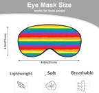Rainbow Striped Sleep Eye Mask LGBT Flag Color Stripes Art Silk Eye Mask Sleeping Soft Eye Shade Cover for Men Women Boy Girl Airplane Travel with Elastic Strap