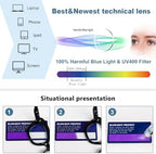 REAVEE 3 Pack Oversized Cat Eye Reading Glasses for Women men Thick Frame, Blue Light Blocking Readers Stylish Large Eyewear