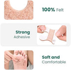 Welnove U-Shaped Felt Callus Pads, 36-Pc Pack – Self-Adhesive Cushions to Prevent Rubbing & Relieve Pain