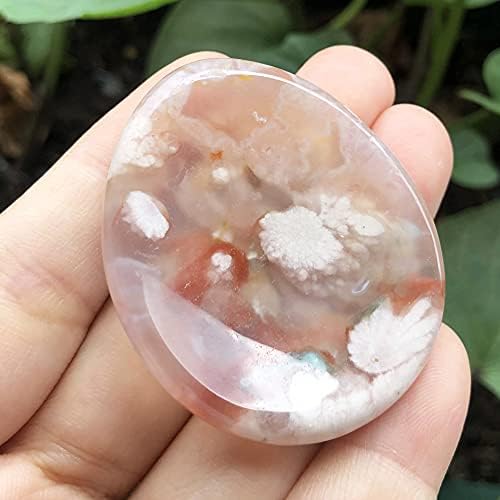Healing Crystal Thumb Worry Stone, Teardrop Carved Palm Pocket Stones for Anxiety Therapy Geometry Chakra Reiki Positive Energy Meditation