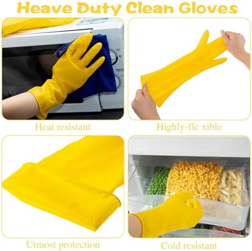 Rubber Reusable Gloves Long Household Dishwashing Gloves Kitchen Cleaning for Dishes Clean Gardening